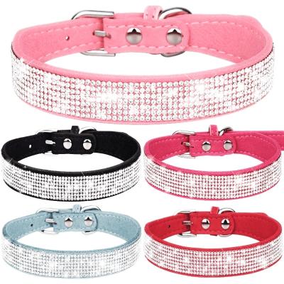 China Sustainable Dazzling Sparkling Crystal Rhinestone Adjustable Pet collar for sale