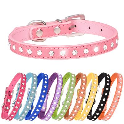 China Sustainable Puppy Cat Dog Kitten Collar with Crystal Diamond Colorful Bling Girl for sale