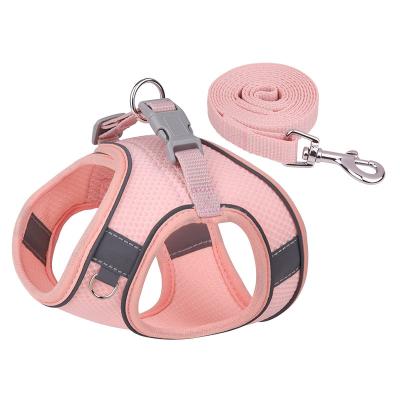 China Sustainable Pet chest strap Reflective plaid wrapped edge dog leash Small and medium vest dog harness for sale