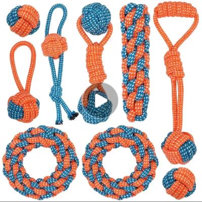 China Sustainable Dog Rope Toys Kit Tough Dog Toys Chew Knot Ball Pet Puppy Cotton Toys  Aggressive Chewers for sale