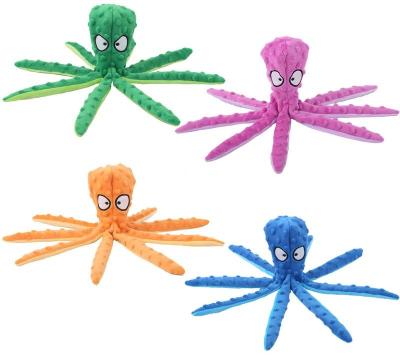 China Sustainable Pet Plush Toys Dog  Counteractive And Vocal Toy Squeaky & Crinkly Octopus Dog Toy for sale