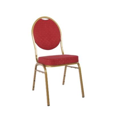 China Manufacturer Contemporary Round Back Red Stacking Durable Metal Frame Hotel Banquet Hall Chair for sale