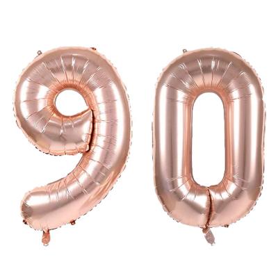 China 16 32 Eco-Friendly Disposable 40 Inch Silver Gold Foil Number Balloons Digital Globos Birthday Wedding Party Decorations Balloons Baby Shower Supplies for sale