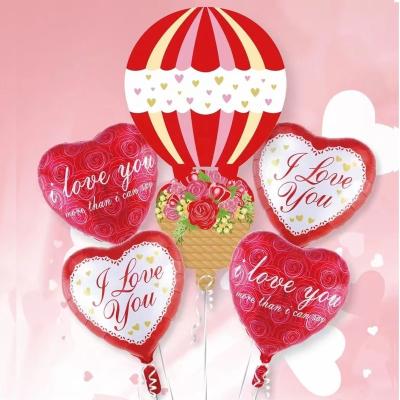 China Eco-friendly Disposable Valentine's Day Balloon Set, Red Latex Confetti Love Heart Foil Balloon For Birthday Wedding Decoration for sale