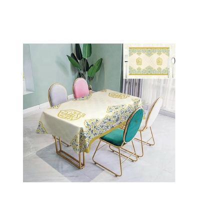 China Wholesale Customized Printing Eco-friendly Disposable 202011 Eid Mubarak Kareem Ramadan Tablecloth Polyester Table Cover for sale