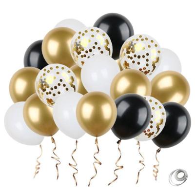 China Eco-friendly Gold Black Mixed Color Balloon Party Decoration Costume Balloon Hot Sale On Amazon for sale