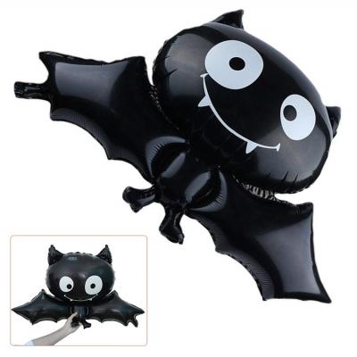 China Halloween Bat Eco-Friendly Foil Balloons Custom Eco-Friendly Bat Bar Decoration Polyester Black Balloons Free Sample Reusable OEM & ODM for sale