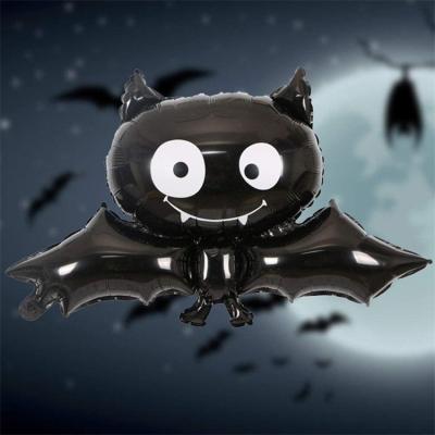 China Halloween Eco-friendly Interesting Foil Balloon Design Cartoon Black Bat Stylish Popular Foil Balloon for sale