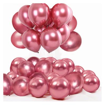 China Red Metallic Balloons Eco-friendly Disposable 50 PCS 12 Inch Latex Balloons For Parties Decorations for sale