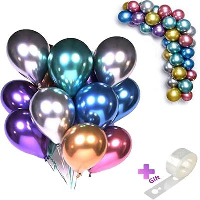 China Eco-friendly 50Piece Metal Mix Colored Balloons For Party Decorate Balloons 10Inch Latex Balloons for sale