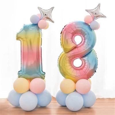 China New Aluminum Foil Balloon Eco-friendly Number Combination Column Balloon Party Birthday for sale