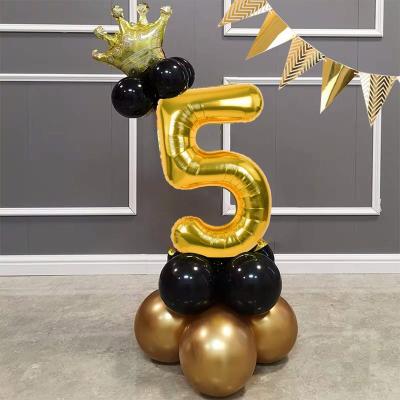 China Gold Eco-Friendly Giant Balloon Number Set Perfect for 5th Birthday Number Balloon Decoration for sale