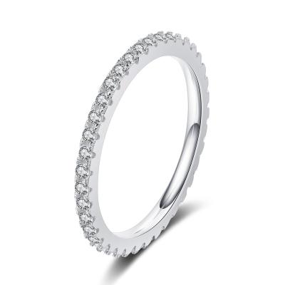 China Fashion Eternity Band Lead Free 925 Sterling Silver 925 Zircon Engagement Luxury Wedding 18K Gold Plated Gold Plated Rings Jewelry For Women for sale