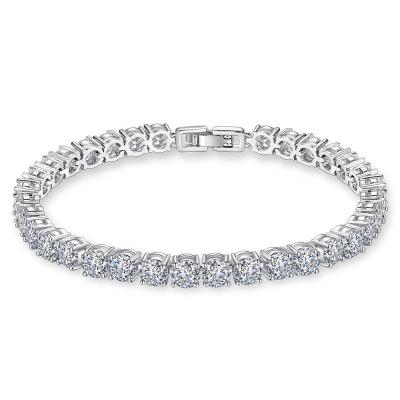 China White Gold Magic Round Jewelry 14K Moissanite Shiny Cut 2 4Mm Non-fading Tennis Bracelet For Engagement for sale