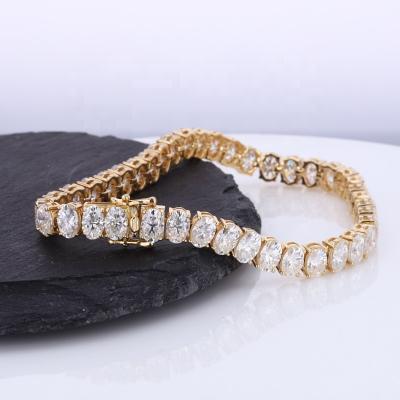 China Buss Non-fading Bottom 3mm Stylish Hiphop 925 Sterling Silver Hand Prong Setting Iced Out D Moissanite Diamond Cuban Link Chain Bracelet for sale