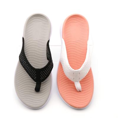 China Fashion trend flat beach casual strap woman outdoor slipper sandal, knit fabric casual slipper for woman for sale