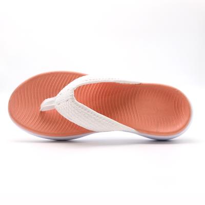 China Fashion Trend Sports Cloth Opening Toe Casual Flat Slide Sandal Slipper For Woman for sale