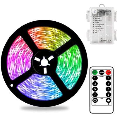 China White Desk Battery Operated Led Strip Lights with Remote, 8 Modes, Dimmable, Timer, Cuttable, for PC TV Kitchen Decor (2m 60LED) for sale