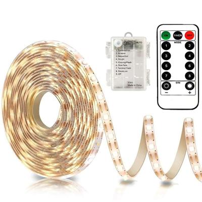 China Desktop Battery Operated Led Strip Lights with Remote Controller, 2M/6.57ft SMD5050 Waterproof Flexible Strip Lighting for Indoor Outdoor for sale