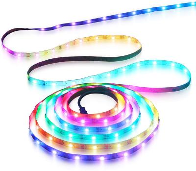 China Hotel 6.4FT 2M 30Leds/M WS2812B Individual Accessible Strip Light 5V USB 5050 Pixels RF Remote Control LED Strip Light for sale