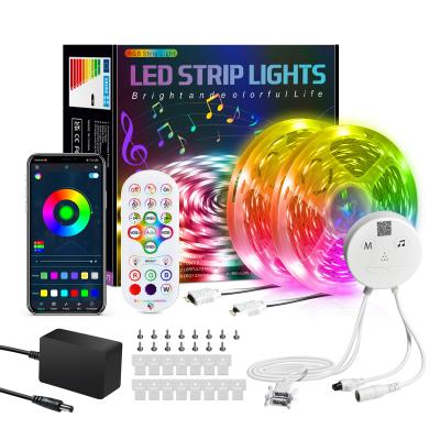 China New 7.5M/10M/15M/20M/30M 18LEDs/M Blue Tooth Remote Controller Room Light Strip 5050 SMD +21Key Kit APP RGB LED Desktop Light for sale