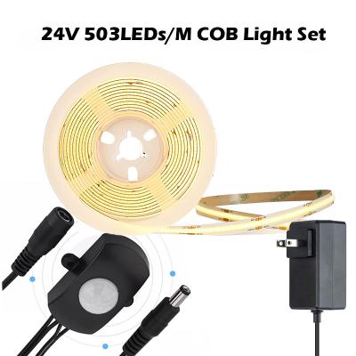 China Other 24V Motion Sensor LED Strip Light With Memory Function, Under Cabinet Lights 16.4ft Dimmable Warm White COB LED Strip Lights for sale