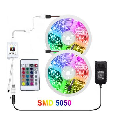 China Desktop 65.6ft 600LED Waterproof LED Strip Light RGB 5050 Music BLE APP Samrt Tape Fairy Room Light Set 18/30/60 Led/M With Power Supply for sale