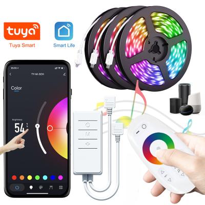 China Tuya WiFi Smart Desktop Dual Life LED Signal RGB LED Strip With Touch Controller Voice Control For 5050 LED Strip Work With Alexa Google for sale