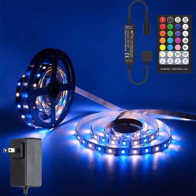 China Waterproof Flexible Led Garden Strip Light 5m 10m 60LEDs/M RGBW/RGBWW 5050 IP67 Light With RF Remote Control +12V Power Supply for sale