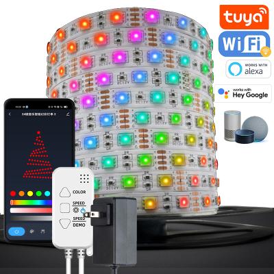 China WS2811 Smart Liffe Dreamcolor LED Strip Lights 16.4ft RGBIC TUYA Wi-Fi Cuttable Phone App Controlled Waterproof Music Sync Light Strip for sale