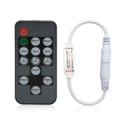 China Mini Single Color Dimmer Strip Controller For 5050 5-24V 14Key IR LED 5630 LED Strip Controller For Single Color Strip/Strip Lighting for sale