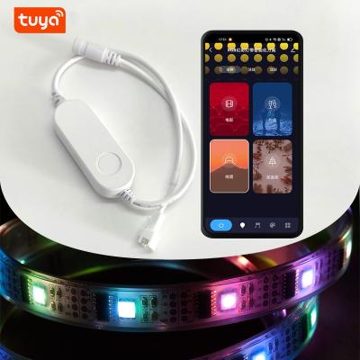 China RGBIC LED Strip Light TUYA Smart Life RGBIC LED Strip Controller Addressable Pixel Strip Controller For WS2811 WS2812B SK6812 APP Remote Controller for sale