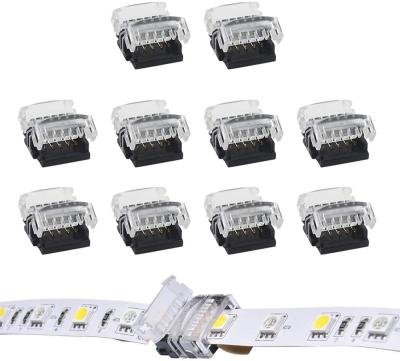 China LED Strip Light Connectors RGBW RGB 5Pin 4Pin LED Strip Connector Terminal 12mm 10mm 5050 5630 Panel To Board For Solderless Strip Light Splicing for sale