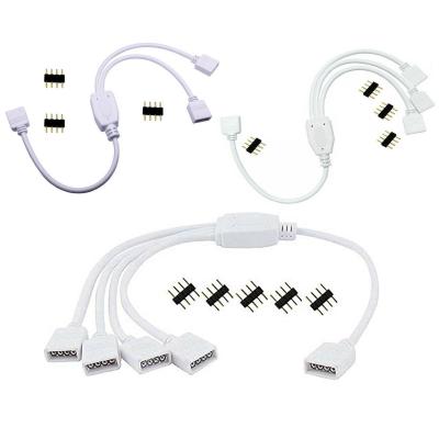 China LED Strip Light Connectors 4 Way 3Way 4Way 12inch 2 Pin Splitter Cable LED Strip Connectors Y Splitter For 5050 3528 2835 RGB LED Strip Light for sale