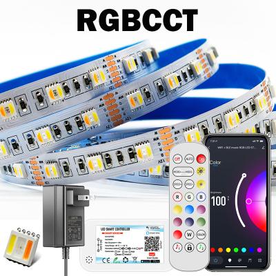 China RGBCCT LED Strip Lights TUYA Cuttable RGB+Cool White+Warm Smart White Light Strip Lights Flexible Strip Work with Alexa Google Assistant for sale