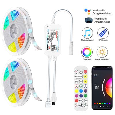 China 65.6ft Cuttable LED Strip With Outdoor 5050 TUYA RGB Light Strip WIFI Wireless Flexible Work With Alexa Google Assistant for sale