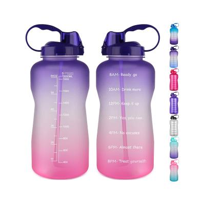 China Amazon Sustainable One Gallon 128OZ Tritan Plastic Motivational Water Bottle Big Outdoor Sport Water Bottle for sale