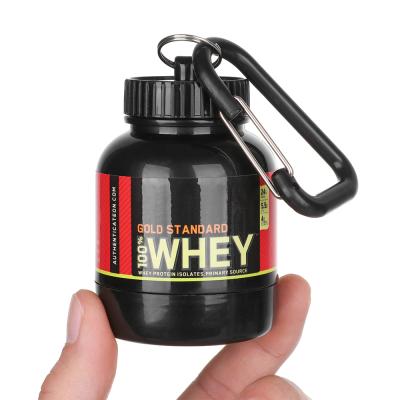 China 100ml/30g Whey Protein Whey Powder Container Viable Portable Key Chain Bottle for sale