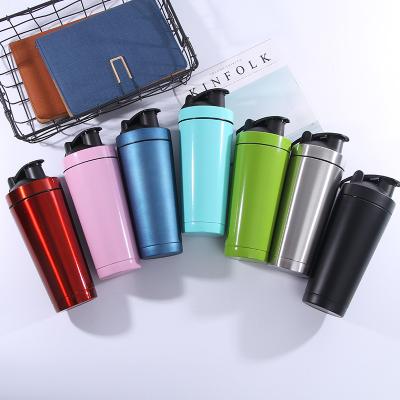 China Wholesale 26oz 750ml Viable Double Wall Steel Shaker Bottle Protein Powder Shaker For Gym With Your Logo for sale