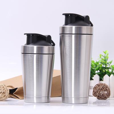 China New Viable 304 Stainless Steel Protein Shaker Bottle Milk Shaker Gym Shaker Fitness Sport Bottle With Customized Logo for sale