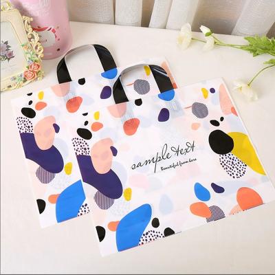 China Recyclable Recycle Plastic Soft Loop Handle Shopping Custom Printed With Logo Bags Custom Shopping Plastic for sale