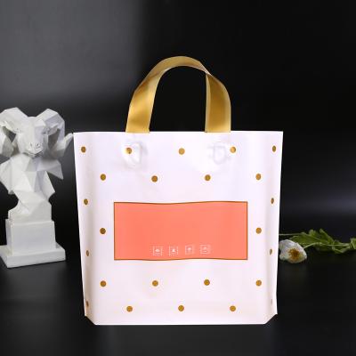 China Recyclable Custom Printing Plastic Bags With Patch Handle Wholesale Plastic Shopping Gift Tissue Packaging Shopping Bag for sale