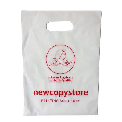 China Recyclable Wholesale Die Cut Plastic Bags Shopping Plastic Bags Soft Handle Clothing Storage LDPE Bag for sale