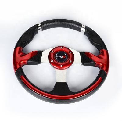 China Sports Factory Wholesale Deep Plate PU Leather 14 Inch 350mm Car Steering Wheel for sale