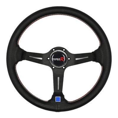 China Custom Genuine Leather Sports Games Racing Car Steering Wheel Sports Steering Wheel For Cars for sale