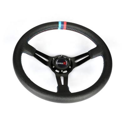 China Hot Sale 14 Inch 350mm Deep Dish Drift Sports Car Sports Steering Wheel Aluminum Frame Light Weight Racing Steering Wheel for sale