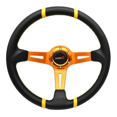 China Professional Chinese Brand New Sports Supplier PVC 350mm Chrome Plated Wooden Car Steering Wheel for sale