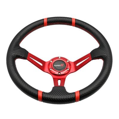 China Sports manufacturer sells pull drift sports steering wheel universal PVC 350mm car steering wheel for sale