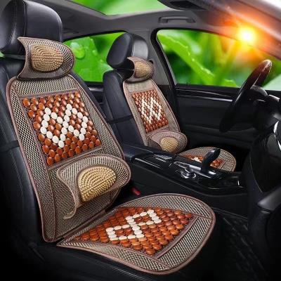 China Sports Light Luxury Style Four Seasons Universal Seat Covers For Car With Polyester+Wood Bead for sale