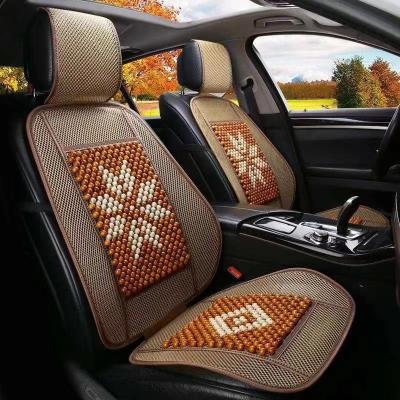 China Universal Sports Four Seasons Easy To Clean Polyester+Steel Wire+Wood Beads Car Seat Cover With Pattern Design for sale